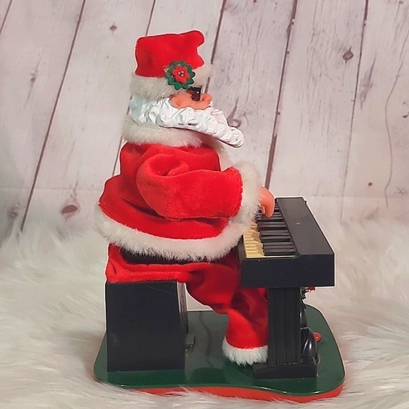 Vintage 90s Jazzy Piano Pals Santa Claus UNTESTED Christmas Animated Decor - Picture 7 of 16